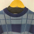 ラディアル RADIALL LO-LO CREW NECK SWEATER S/S ネイビー チェック柄半袖ニット メンズ L