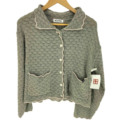 ミルクフェド MILKFED. 26SS OPEN COLLAR CONTRAST TRIM KNIT CARDIGAN レディース ONE SIZE