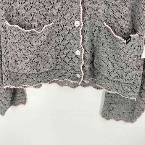 ミルクフェド MILKFED. 26SS OPEN COLLAR CONTRAST TRIM KNIT CARDIGAN レディース ONE SIZE