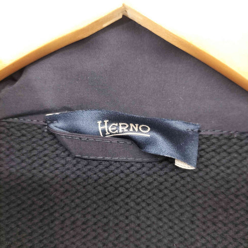 ヘルノ Herno ミドルゲージニット×ポリエステルハイブリッドジップフーディー メンズ 50
