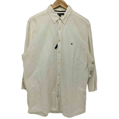 トミーヒルフィガー TOMMY HILFIGER COTTON LINEN リネン混ボタンダウンシャツ メンズ import:XL