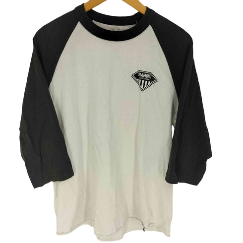 DIAMOND SUPPLY USA製 ロゴプリント ラグランスリーブ クルーネック 七分袖 Tシャツ メンズ import:L