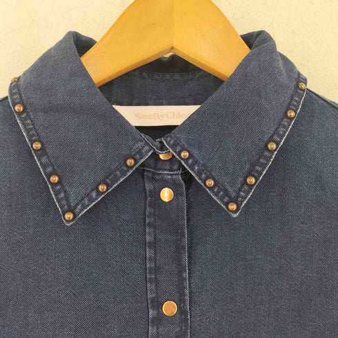 シーバイクロエ SEE BY CHLOE デニムスタッズシャツ レディース 34