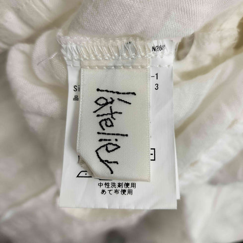 アトリエドゥサボン latelier du savon リネン混 チェック柄 ノースリーブ ワンピース レディース FREE