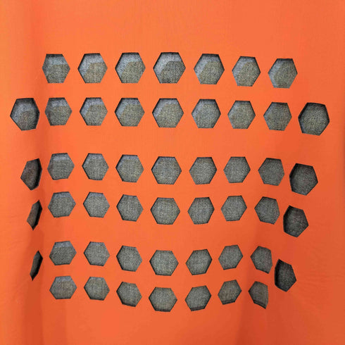 ボンディング×フリルチェック パンチング プルオーバー レディース