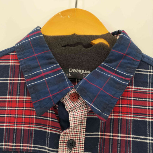 デシグアル Desigual チェック柄パッチワークシャツ メンズ import:L