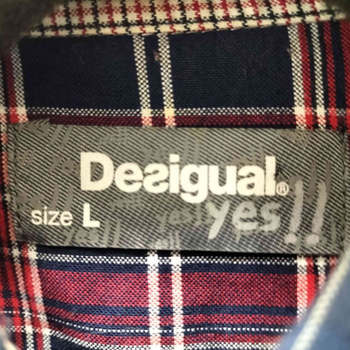 デシグアル Desigual チェック柄パッチワークシャツ メンズ import:L