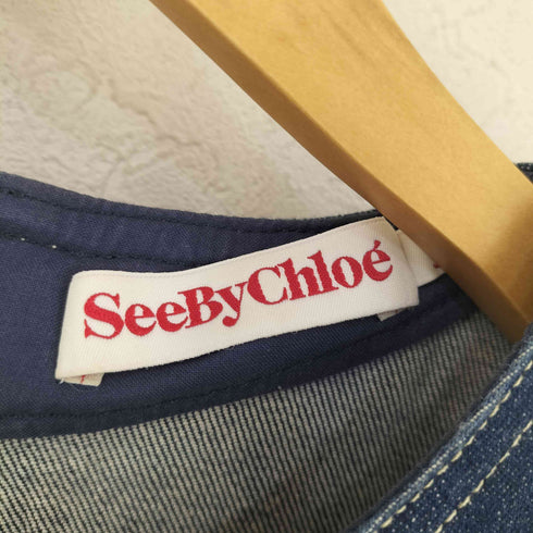 シーバイクロエ SEE BY CHLOE デニムフレアスリーブワンピース レディース 34