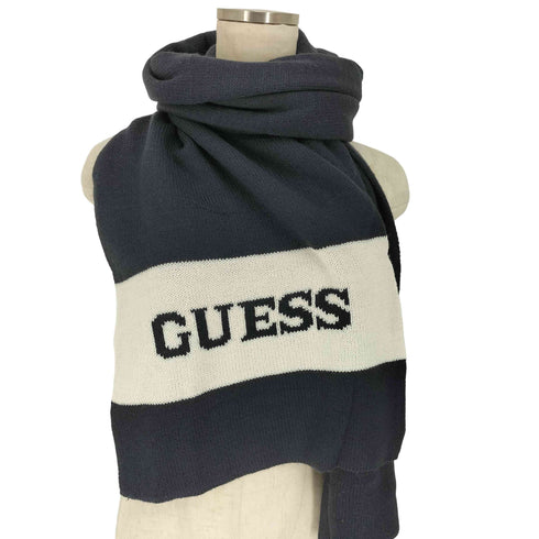ゲスジーンズ GUESS JEANS ロゴプリント アクリル マフラー メンズ