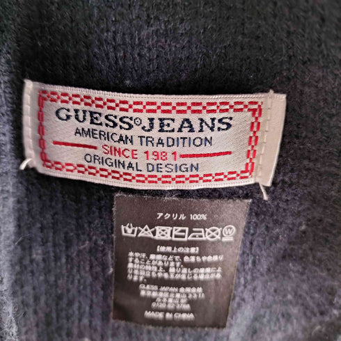 ゲスジーンズ GUESS JEANS ロゴプリント アクリル マフラー メンズ