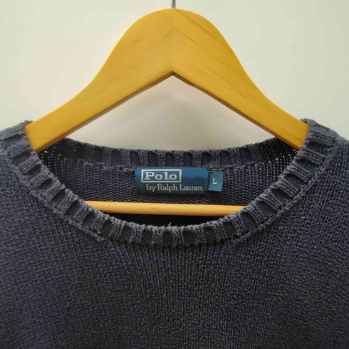 ポロバイラルフローレン Polo by RALPH LAUREN 90S ポニー刺繍 ローゲージ コットン ニット セーター メンズ import:L