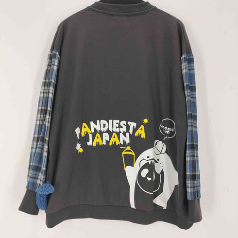 パンディエスタジャパン PANDIESTA JAPAN サメパンダチェック切替BIGスウェット メンズ import:L