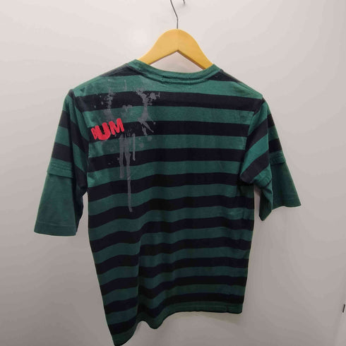 bum 00S ハーフジップ パッチ ペイント デザイン S/S ボーダー Tシャツ スカル ドクロ ピスタグ Y2K メンズ