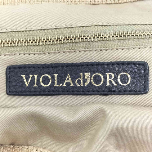 ヴィオラドーロ VIOLAdORO ツートンカラー レザー トート カゴバッグ レディース