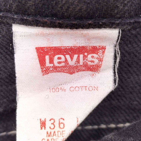 リーバイス Levis 93年製造 USA製 505 刻印513 ジップフライブラックデニムパンツ メンズ 36×32