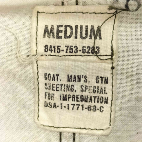 ユーエスアーミー U.S. ARMY 63年会計 GAS PROTECTIVE COAT メンズ MEDIUM