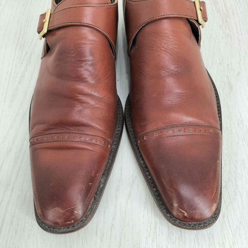 バーバリーブラックレーベル BURBERRY BLACK LABEL パンチドキャップトゥシングルモンクストラップシューズ メンズ JPN:26.5