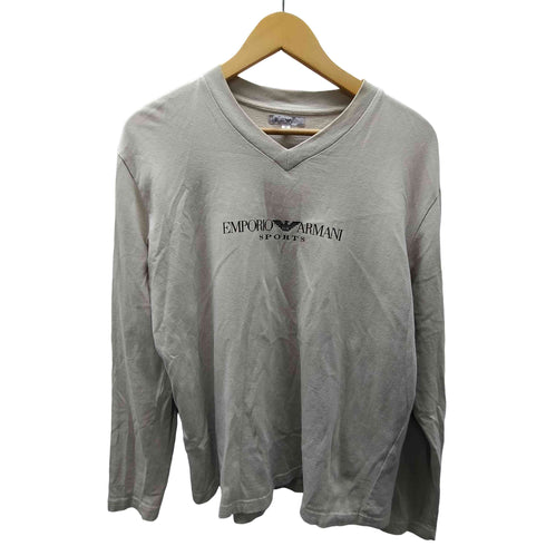 エンポリオアルマーニ EMPORIO ARMANI SPORT LOGO ロゴ プリント L/S Vネック カットソー ロンT メンズ FREE
