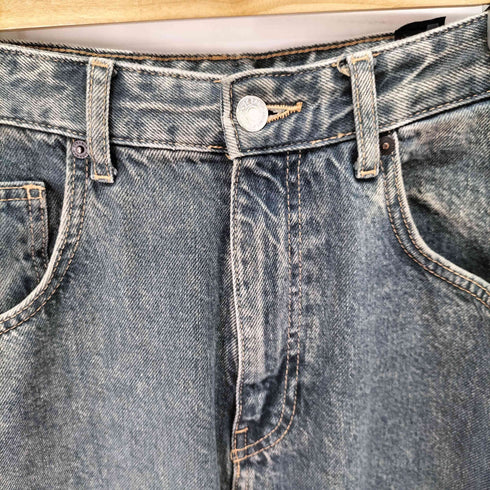 ザラ ZARA ACID WASH STRAIGHT バギーデニム メンズ FR:38-40