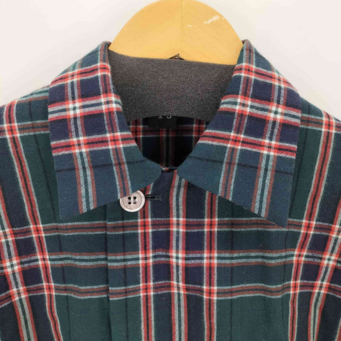ワイズ Ys クロップドダブルブレストチェックシャツ レディース
