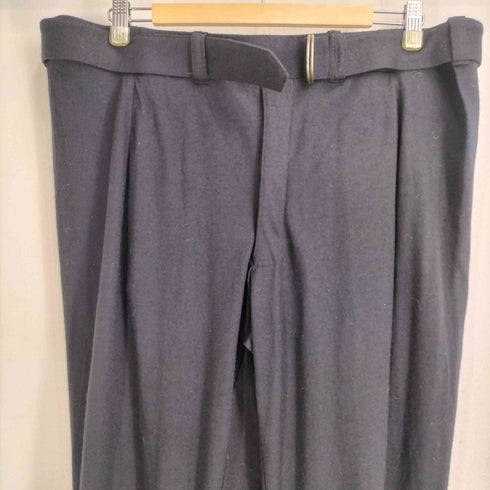イッセイミヤケメン ISSEY MIYAKE MEN 80S 筆タグ ウール100 ベルテッド スラックスタックパンツ レディース JPN:M