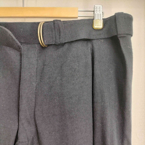 イッセイミヤケメン ISSEY MIYAKE MEN 80S 筆タグ ウール100 ベルテッド スラックスタックパンツ レディース JPN:M