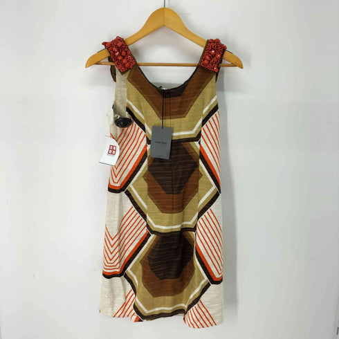 ミュウミュウ miu miu 05SS collection look25 Geometric Dress With Red Beaded Embellished Bust レディース EUR:38