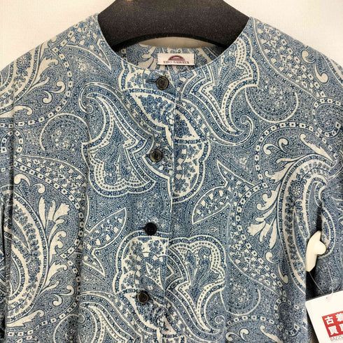 EDO-SAWAYA ペイズリー柄 藍染 七分袖ワンピース レディース