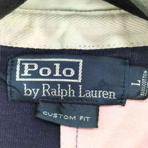 ポロバイラルフローレン Polo by RALPH LAUREN 90s 背番号 L/S マルチカラー ラガーシャツ メンズ import:L