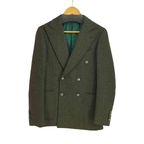 イザイア ISAIA カシミヤ混ウールダブルブレストテーラードジャケット メンズ EUR:44