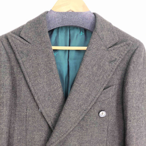 イザイア ISAIA カシミヤ混ウールダブルブレストテーラードジャケット メンズ EUR:44