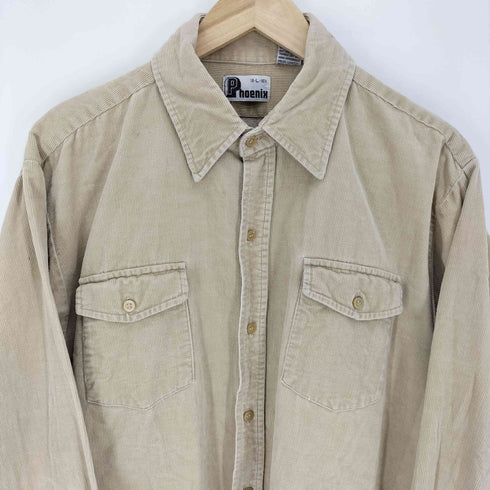 Phoenix 細畝 コーデュロイ レギュラーカラー シャツ メンズ import:L