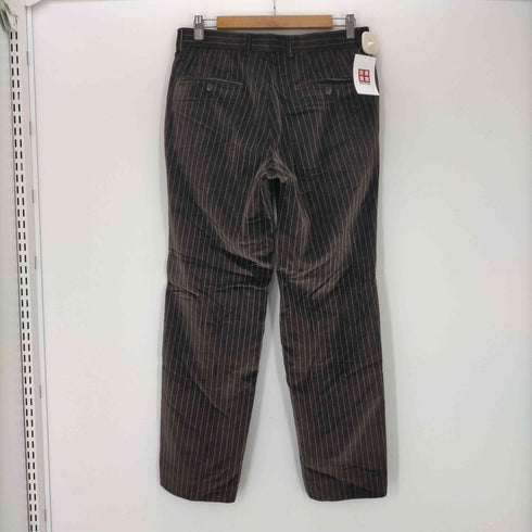 ヒューゴボス HUGO BOSS 90-00S OLD ベロア ベルベット ストライプ ノータック ワイド ドレス スラックス パンツ メンズ 48
