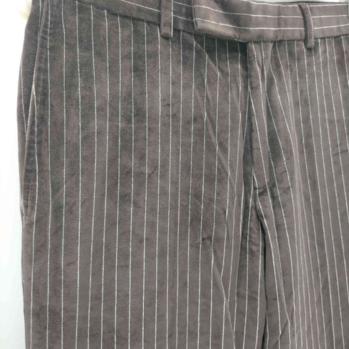 ヒューゴボス HUGO BOSS 90-00S OLD ベロア ベルベット ストライプ ノータック ワイド ドレス スラックス パンツ メンズ 48