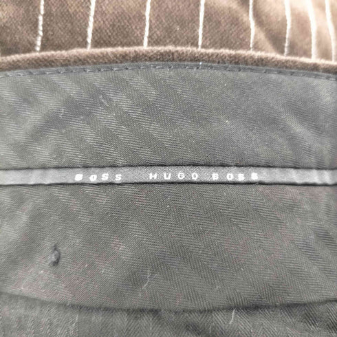 ヒューゴボス HUGO BOSS 90-00S OLD ベロア ベルベット ストライプ ノータック ワイド ドレス スラックス パンツ メンズ 48