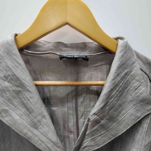 maggie barnes シワ加工 シャイニー オープンカラー スキッパー シャツ メンズ