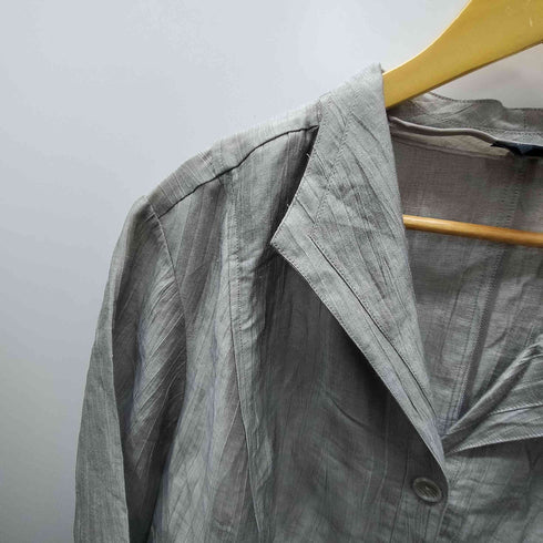 maggie barnes シワ加工 シャイニー オープンカラー スキッパー シャツ メンズ