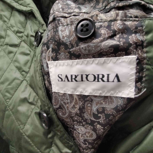 SARTORIA 裏地 総柄 背抜き 襟コーデュロイ エルボーパッチ キルティング 3B テーラード ジャケット メンズ
