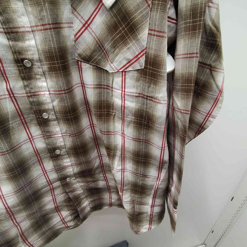 PLAINS チェック L/S ウエスタン シャツ メンズ import:XL