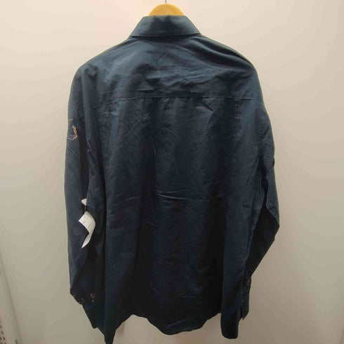 ATTI 刺繍 幾何学模様 総柄 コットン L/S シャツ メンズ 3XL