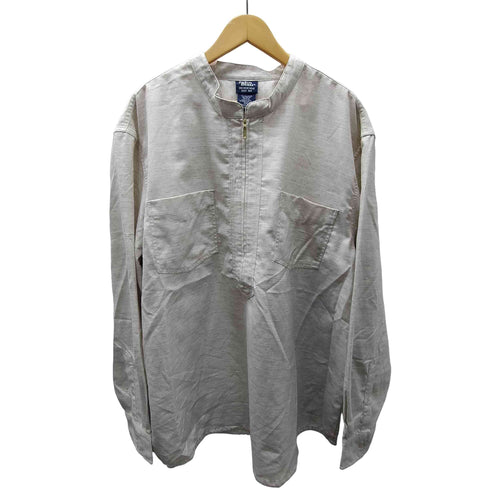 ジョンブレア JOHN BLAIR 90S L/S ハーフジップ ノーカラー ポリ レーヨン シャツ メンズ 2XL
