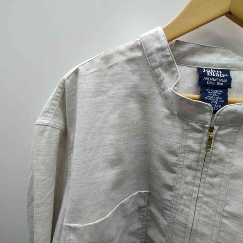ジョンブレア JOHN BLAIR 90S L/S ハーフジップ ノーカラー ポリ レーヨン シャツ メンズ 2XL