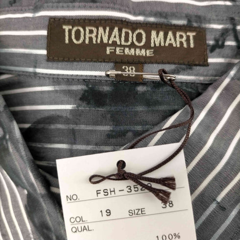 トルネードマートファム TORNADO MART FEMME ストライプ花柄ボタンシャツ y2k レディース JPN:38