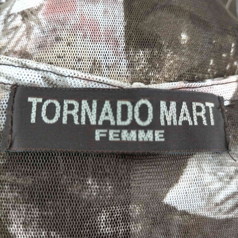 トルネードマートファム TORNADO MART FEMME バラ柄メッシュトップス セカンドスキン y2k レディース