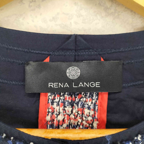 RENA LANGE ノーカラーツイードジャケット import レディース EUR:40