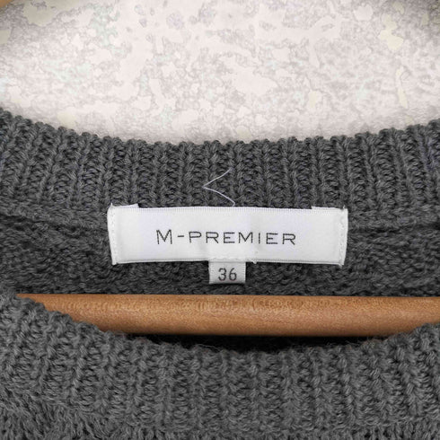 エムプルミエ M-PREMIER クルーネック ケーブルニット レディース JPN:36