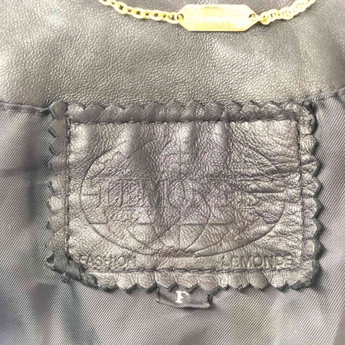 lamb leather ダブルテーラードジャケット レディース FREE