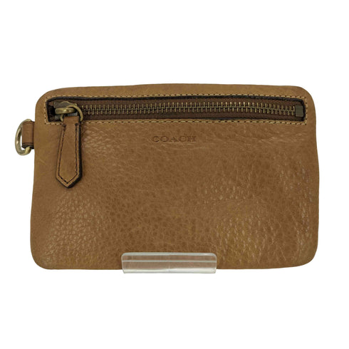 コーチ COACH ロゴ 刻印 レザー シボ革 ポーチ レディース