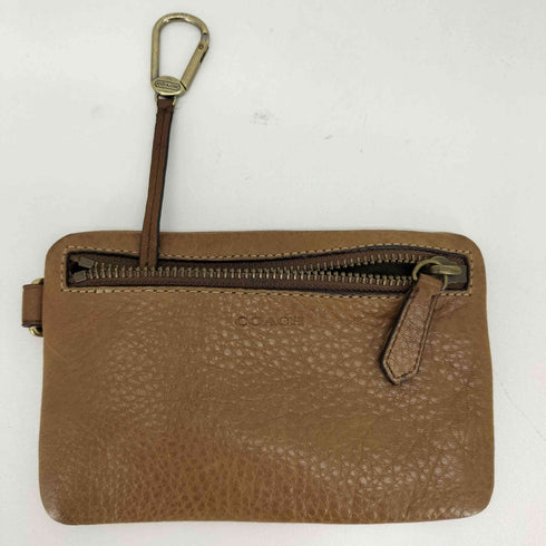コーチ COACH ロゴ 刻印 レザー シボ革 ポーチ レディース
