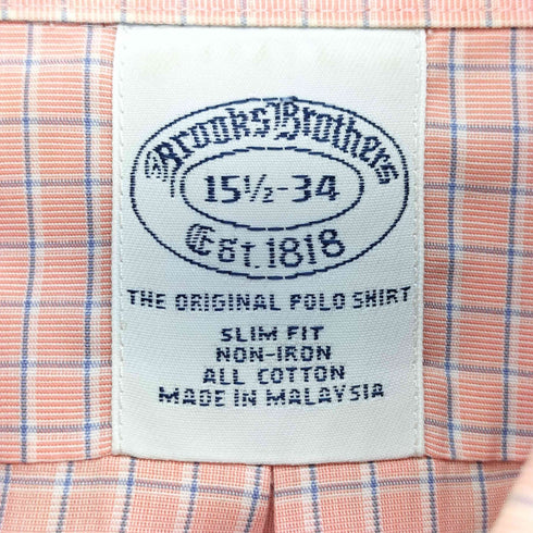 ブルックスブラザーズ BROOKS BROTHERS SLIM FIT グラフチェック ボタンダウン L/S シャツ メンズ 15 1/2